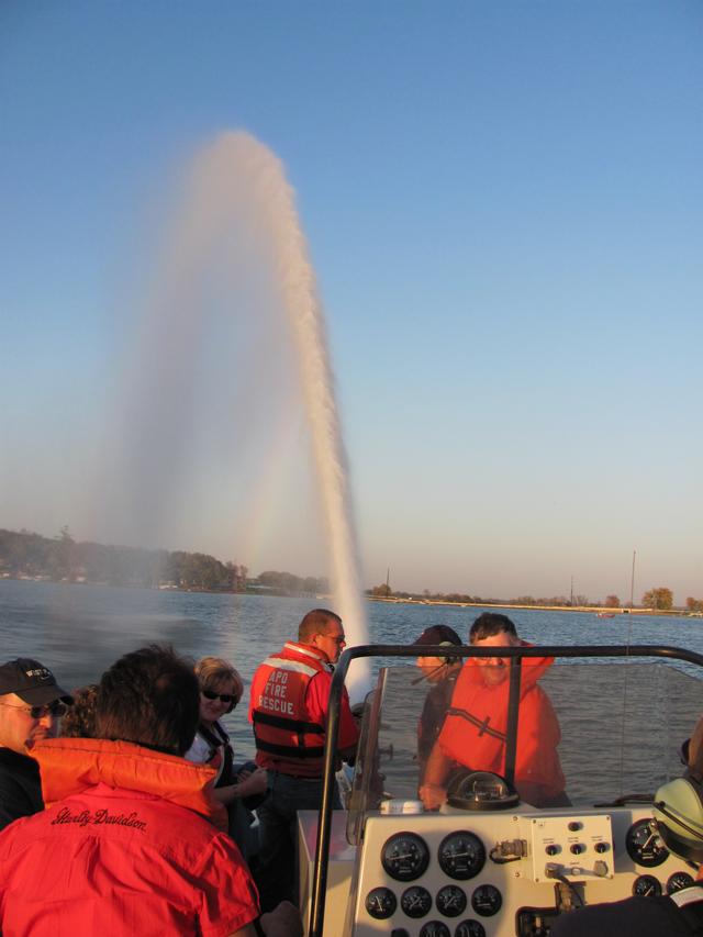 AP/O demonstrating their fire boat during 2010 Fall Conference.